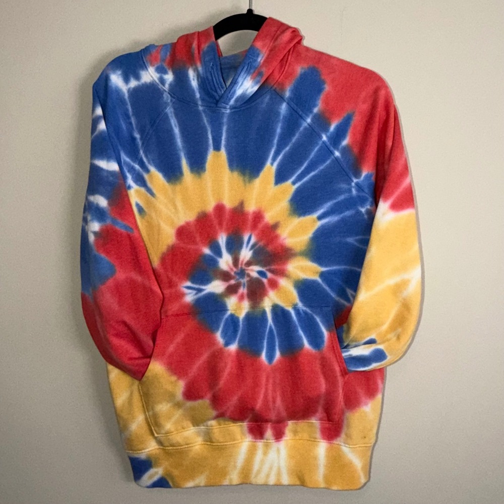 Wonder Nation Hoodie Sweatshirt Kids XL 14-16 Tie Dye Spiral Unisex Thumbholes